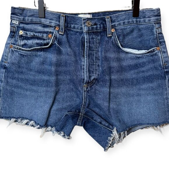 Citizens of Humanity Annabelle Long Raw Hem Denim Jean Shorts 30 - Picture 1 of 11